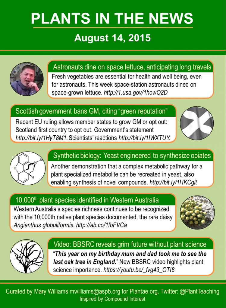 New feature, “Plants in the News” Plant Science Today