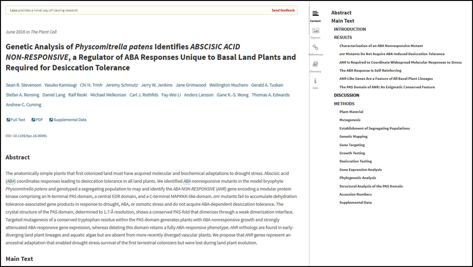 Have you looked at ASPB journal articles through the LENS? | Plant ...